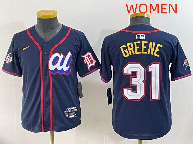 women 2025 Detroit Tigers #31 Greene Drak Blue All star Nike MLB Jersey style 4->women mlb jersey->Women Jersey